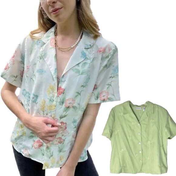 ❤️ 🆕 ALFRED DUNNER vintage Casual Button Down Top Size 16 - Picture 1 of 5